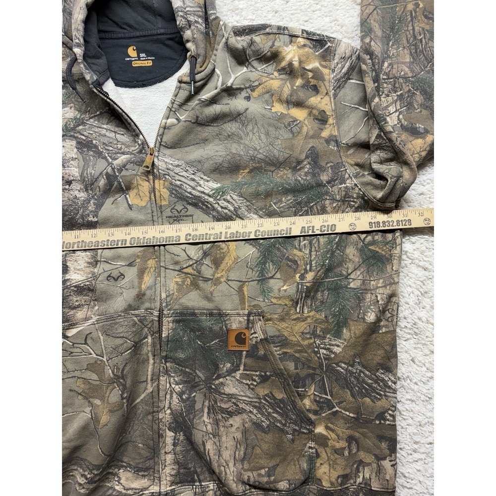 Carhartt Hoodie Sweatshirt 3XL Full Zipper Fleece Realtree Camo - Picture 5 of 9